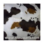 Tissu Fausse Fourrure Vache blanc noir FAV03