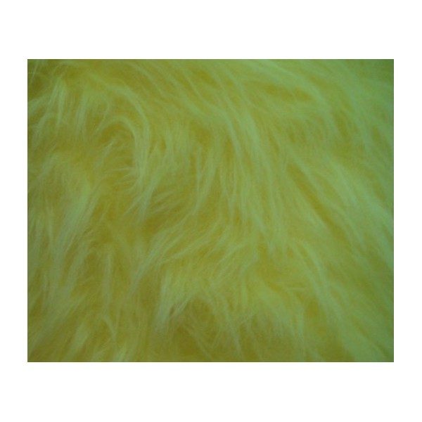 Tissu Fausse Fourrure poils longs jaune
