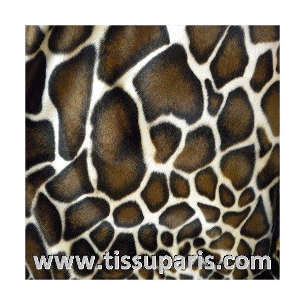 Tissu Fausse Fourrure Giraffe Marron FAL07