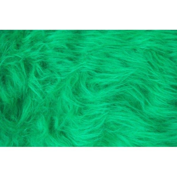 Tissu Fausse Fourrure poils longs vert FAL10