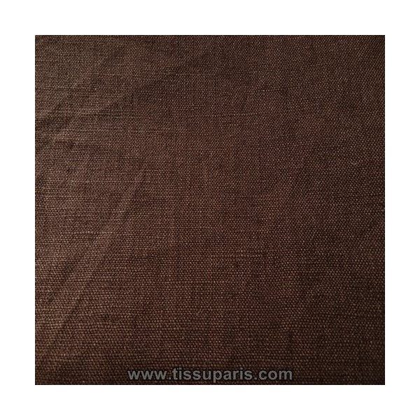 Tissu lin marron LIN16
