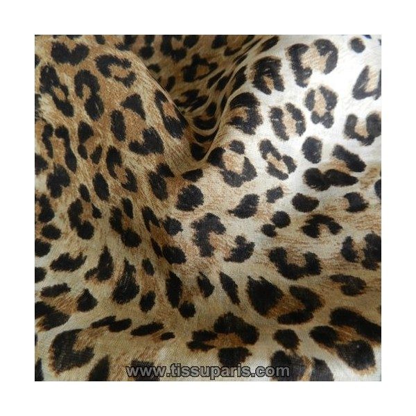 Tissu coton léopard Marron Clair