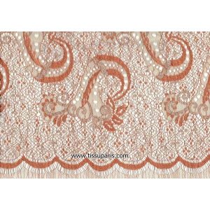 Dentelle de Calais Teoxena 90 cm x 3,6 m ORANGE