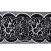 Dentelle de calais Roses Noires 17cm fil lurex Noir
