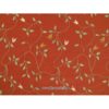 Taffetas Soie brodé rouge RS-10057
