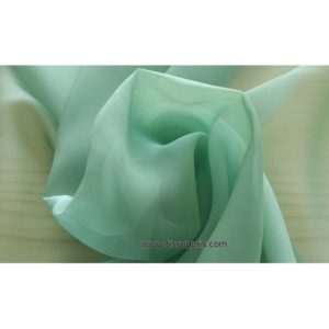 Mousseline Cangiante Soie vert turquoise 221083