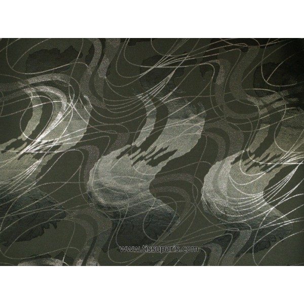 Tissu impression argenté stretch noir SOPO-1079