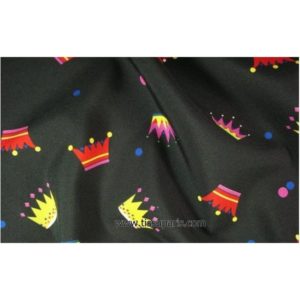 Tissu stretch couronnes noir 5251-6 150cm