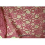 Dentelle fleurs bords arqués vieux rose 900920-17 134cm