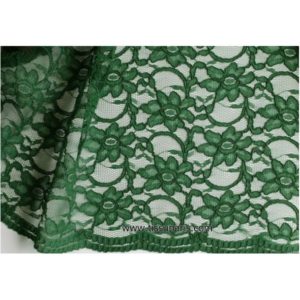 Dentelle fleurs bords arqués vert 900920-8 134cm