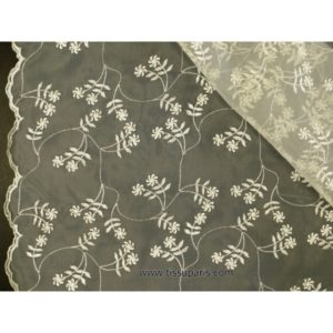 Organza brodé de qualité écru 139cm 501786-2