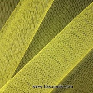 Tissu tulle doux nylon jaune flashant 150cm