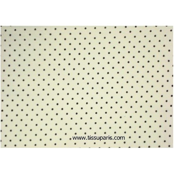 Coton à pois (2mm), blanc-noir, 140cm 1829-10