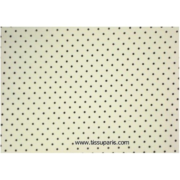 Coton à pois (2mm), blanc-noir, 140cm 1829-10