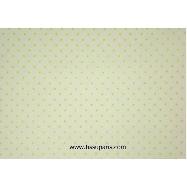 Coton à pois (2mm) blanc-vert clair 140cm 1829-2