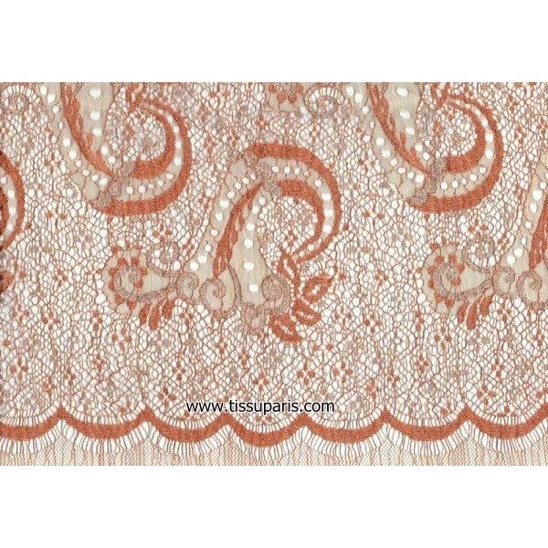 Dentelle de Calais orange 90 cm x 3,6 m