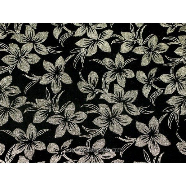 Velours Motifs floral noir SOPO-1151 110cm