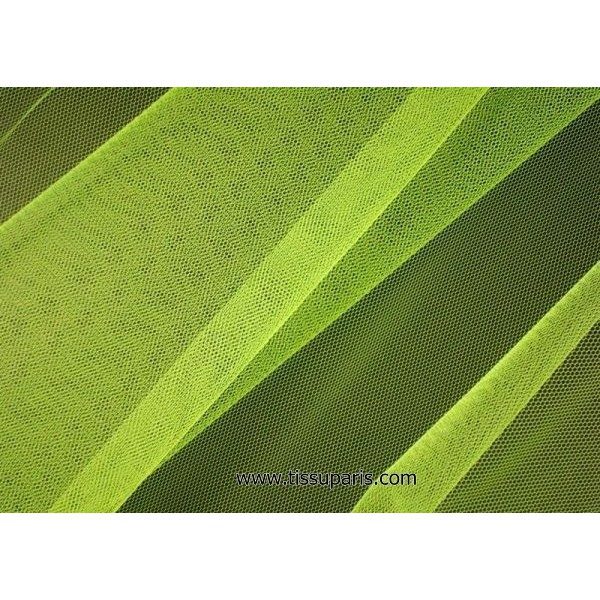 Tissu tulle doux nylon vert fluo 150cm 5433-8