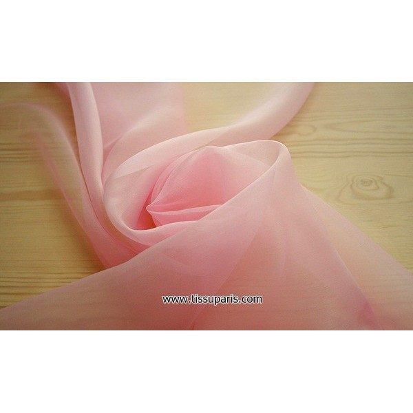 Organdi rose 131140 100% Soie