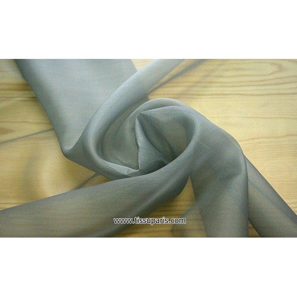 Organdi gris 131186 100% Soie