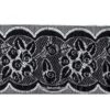 Dentelle de calais Roses Noires 17cm fil lurex Noir