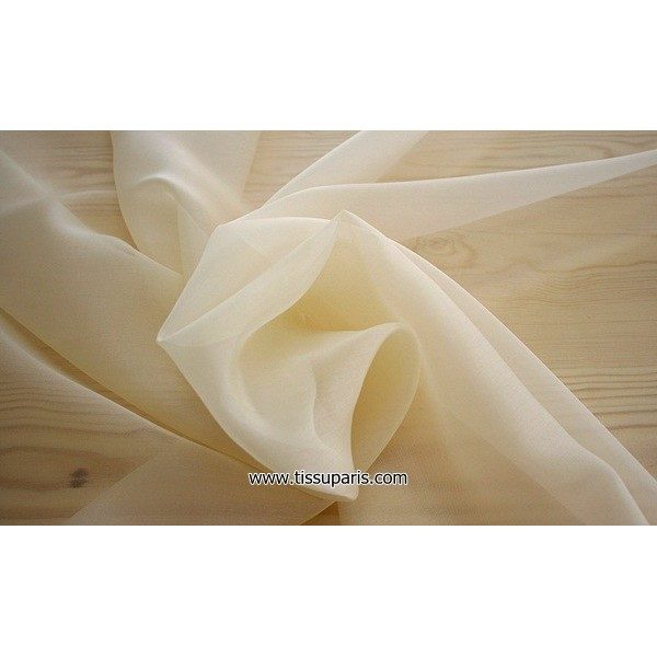 Organdi beige 131007 100% Soie