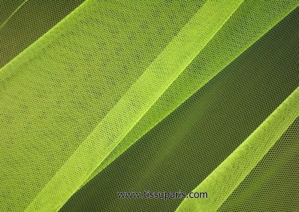 Tissu tulle doux nylon vert fluo 150cm 5433-8