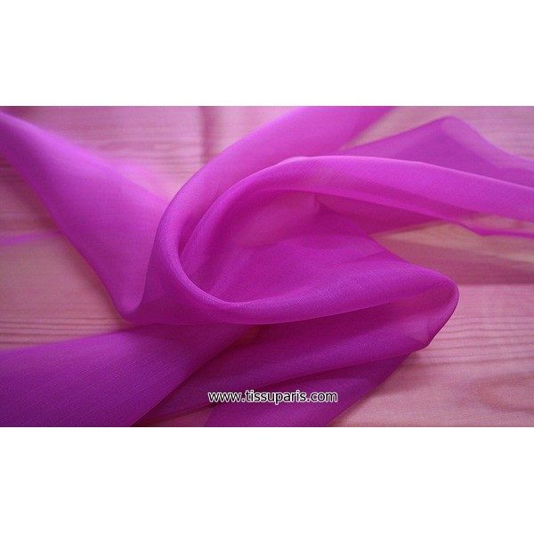 Organdi fuschia 131125 100% Soie