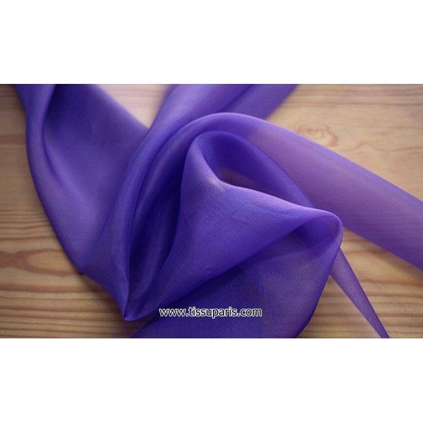 Organdi violet 131215 100% Soie