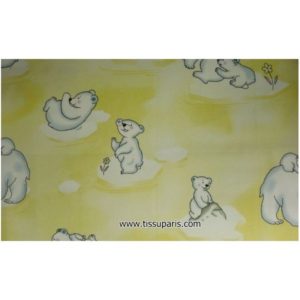 Tissu Polaire Ours Blanc 3538-3 jaune