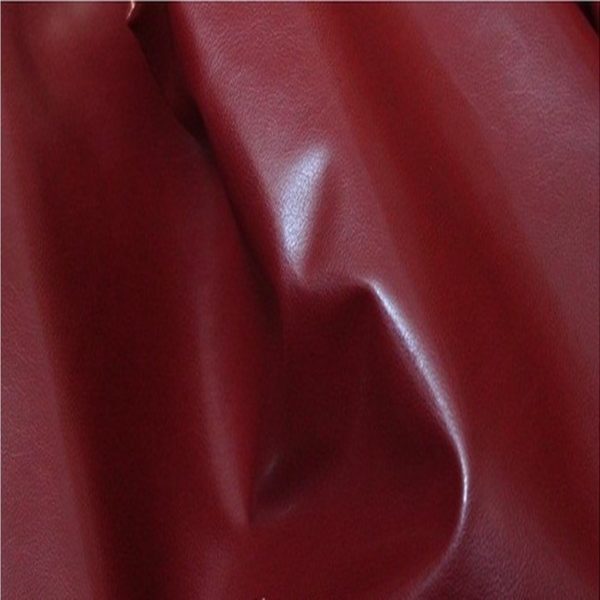 tissu simili cuir souple rouge S04