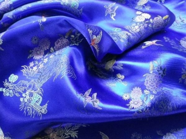 tissu chinoi bleu electrique