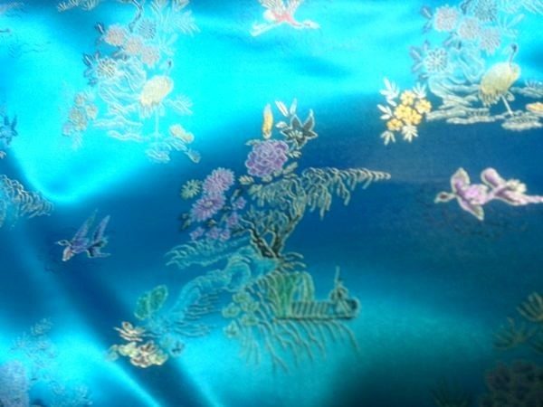 Tissu Chinois Blue turquoise CHb042